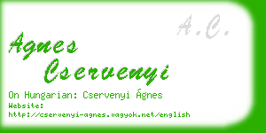 agnes cservenyi business card